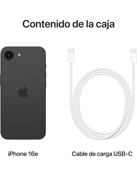 Apple iPhone 16e de 128 GB: Diseñado para Apple Intelligence, Chip A18, autonomía a raudales, cámara Fusion de 48 Mpx, Pantalla