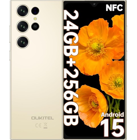 OUKITEL C61 Pro Teléfonos Inteligentes - 24GB+256GB/1TB Telefonos Moviles Libres Android 15, 6.88" Pantalla HD+ 90Hz Smartphone,