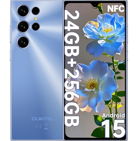 OUKITEL C61 Pro Teléfonos Inteligentes - 24GB+256GB/1TB Telefonos Moviles Libres Android 15, 6.88" Pantalla HD+ 90Hz Smartphone,