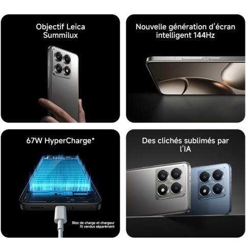 Xiaomi 14T – Smartphone de 12+256GB, Lentes Leica Summilux, MediaTek Dimensity 8300 Ultra, Pantalla AMOLED de 6,67'' 144Hz,