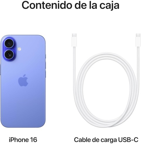 Apple iPhone 16 de 128 GB: Smartphone 5G con Control de Cámara, Chip A18 y un subidón en autonomía. Compatible con los AirPods