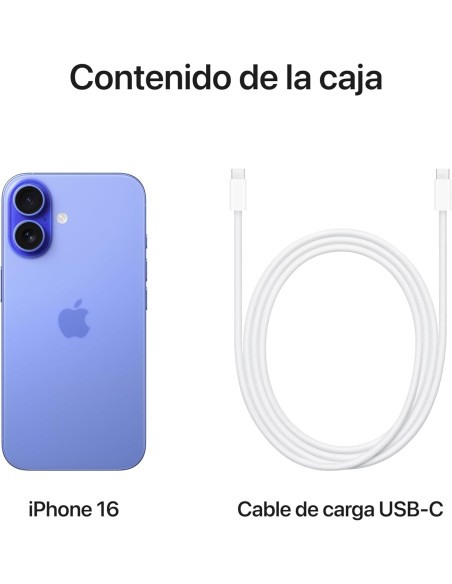 Apple iPhone 16 de 128 GB: Smartphone 5G con Control de Cámara, Chip A18 y un subidón en autonomía. Compatible con los AirPods