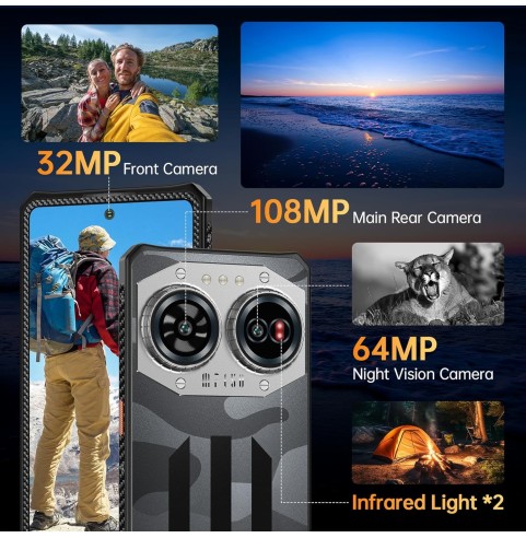 IIIF150 Air 2 Ultra 5G-Telefono Movil Resistente 2024, 32GB+512GB/2TB Android 13 Moviles, 108MP Móvil Antigolpes, 6.78" AMOLED