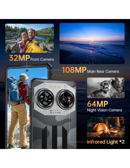 IIIF150 Air 2 Ultra 5G-Telefono Movil Resistente 2024, 32GB+512GB/2TB Android 13 Moviles, 108MP Móvil Antigolpes, 6.78" AMOLED