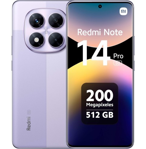 Xiaomi Redmi Note 14 Pro 5G - Smartphone de 12+512GB, Pantalla de 6.67" AMOLED FHD+ 120Hz, MediaTek Dimensity 7300-Ultra, cámara