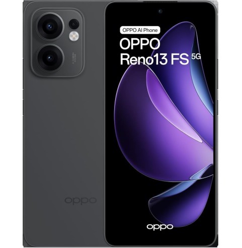 OPPO Reno13 FS 5G Smartphone con IA 12GB/512GB 6.67" 120Hz AMOLED 50MP IP69 5.800mAh 45W Gris