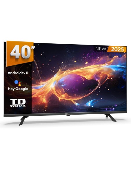 TD Systems - Smart TV 40 Pulgadas Full HD HDR sin Marcos, Android 11, Google Assistant, Control por Voz, televisión TDT 2025.