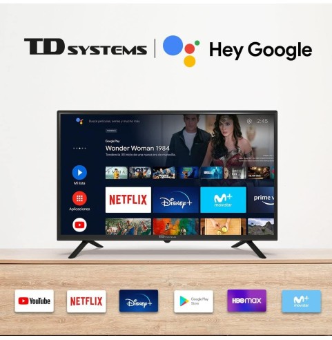 TD Systems - Smart TV 40 Pulgadas Full HD HDR sin Marcos, Android 11, Google Assistant, Control por Voz, televisión TDT 2025.