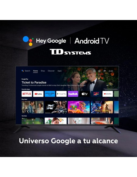 TD Systems - Smart TV 40 Pulgadas Full HD HDR sin Marcos, Android 11, Google Assistant, Control por Voz, televisión TDT 2025.