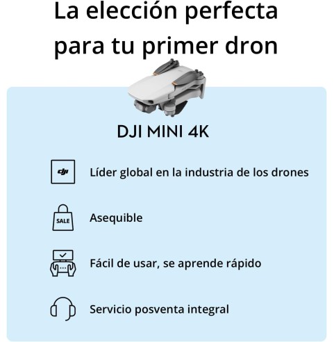DJI Mini 4K, dron con cámara 4K UHD para adultos, menos de 249g, estabilización en 3 ejes, transmisión de vídeo a 10 km, regreso