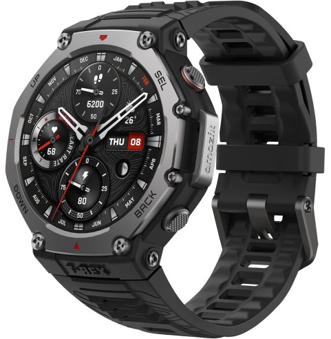 Amazfit T-Rex 3 Outdoor Smartwatch 48mm Pantalla AMOLED, Mapas & Navegación Offline, 6 Sistemas de Satélite GPS Doble Banda, 27