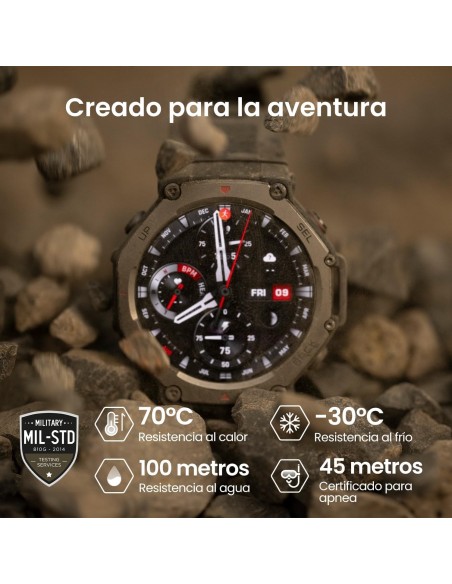 Amazfit T-Rex 3 Outdoor Smartwatch 48mm Pantalla AMOLED, Mapas & Navegación Offline, 6 Sistemas de Satélite GPS Doble Banda, 27