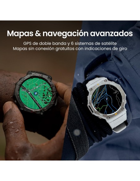 Amazfit T-Rex 3 Outdoor Smartwatch 48mm Pantalla AMOLED, Mapas & Navegación Offline, 6 Sistemas de Satélite GPS Doble Banda, 27