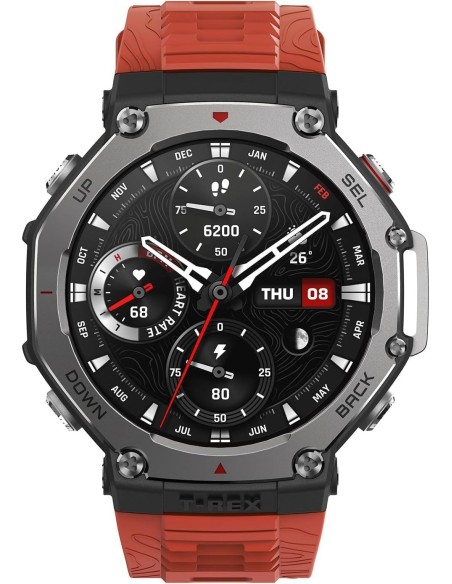 Amazfit T-Rex 3 Outdoor Smartwatch 48mm Pantalla AMOLED, Mapas & Navegación Offline, 6 Sistemas de Satélite GPS Doble Banda, 27