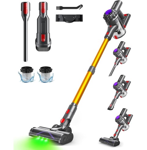 VACTechPro V15 Aspiradora sin Cable,35kPa Aspirador de Mano,6 en 1 Inalámbrica con 35minutos de autonomía y batería