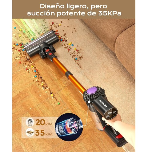 VACTechPro V15 Aspiradora sin Cable,35kPa Aspirador de Mano,6 en 1 Inalámbrica con 35minutos de autonomía y batería