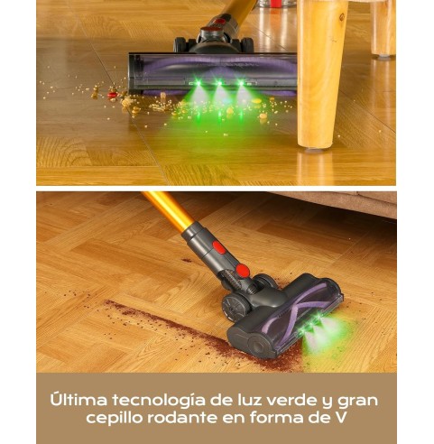VACTechPro V15 Aspiradora sin Cable,35kPa Aspirador de Mano,6 en 1 Inalámbrica con 35minutos de autonomía y batería