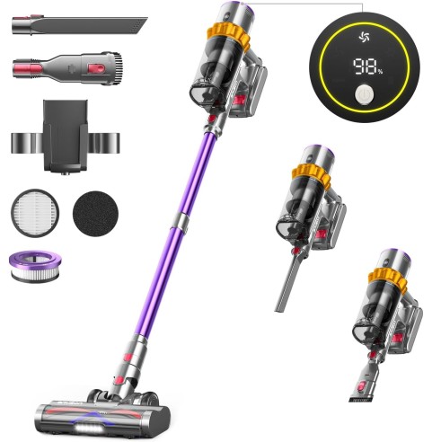 WHOY 45Kpa/550W/65Mins Aspiradora sin Cable 1, 3 Velocidades, Morado