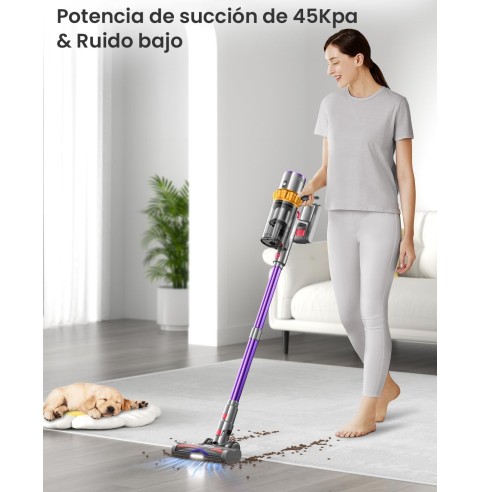 WHOY 45Kpa/550W/65Mins Aspiradora sin Cable 1, 3 Velocidades, Morado