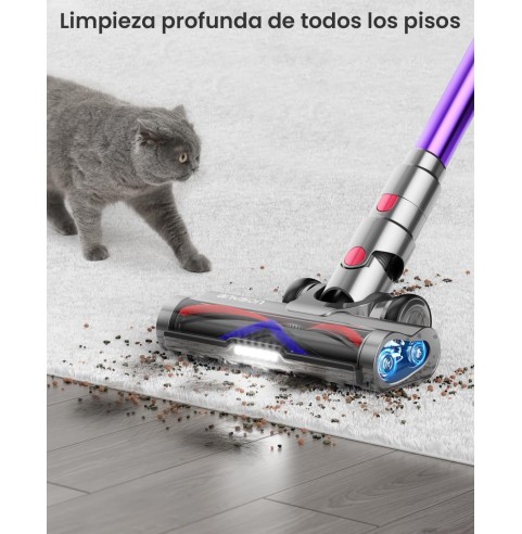 WHOY 45Kpa/550W/65Mins Aspiradora sin Cable 1, 3 Velocidades, Morado