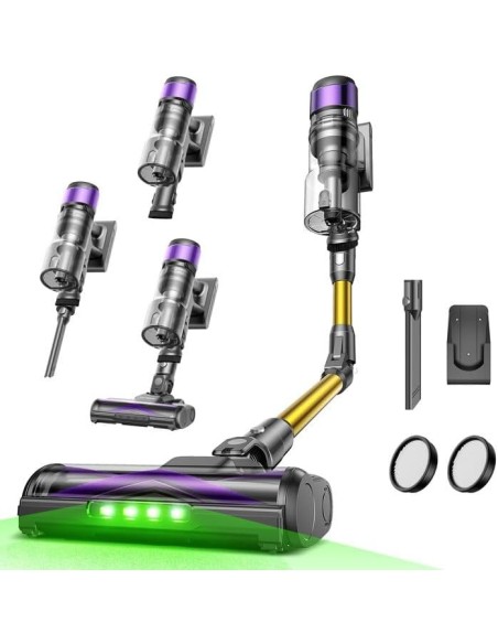 Ultenic U20 Aspiradora sin Cable 55Kpa/60Min, Cepillo Anti-Enredo Mejorado 2025, Aspirador Escoba con Brazo Flexible, Limpieza