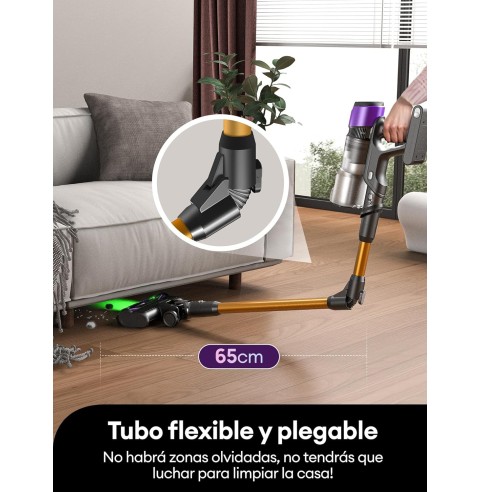 Ultenic U20 Aspiradora sin Cable 55Kpa/60Min, Cepillo Anti-Enredo Mejorado 2025, Aspirador Escoba con Brazo Flexible, Limpieza