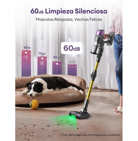Ultenic U20 Aspiradora sin Cable 55Kpa/60Min, Cepillo Anti-Enredo Mejorado 2025, Aspirador Escoba con Brazo Flexible, Limpieza