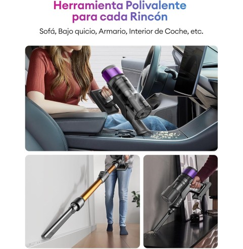 Ultenic U20 Aspiradora sin Cable 55Kpa/60Min, Cepillo Anti-Enredo Mejorado 2025, Aspirador Escoba con Brazo Flexible, Limpieza