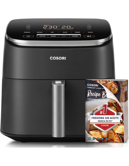 Cosori Freidora de Aire Turbo Blaze 6L, Air Fryer Interior Metálico Real, Motor DC Exclusivo, 46% Más Rápida, 30°C a 230°C,