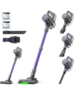 Suirviz U8 Aspiradora sin Cable, 40KPa/35 Mins, Aspiradora Escoba sin Cable con Luz Verde, Aspirador de Mano Aspirador Escoba