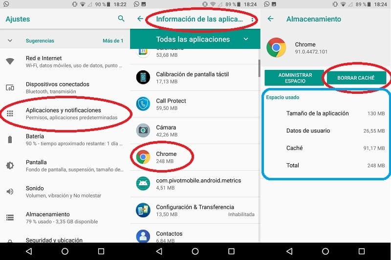 Cómo borrar caché en Android