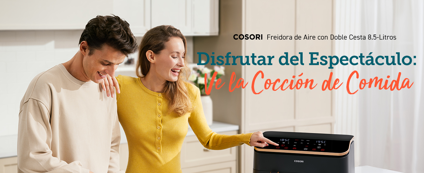 cosori freidora de aire con doble cesta 8.5litros