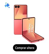 El texto dice «Compra Ahorra». La imagen del producto muestra un dispositivo plegable o plegable de color coral/rosa desde varios ángulos.