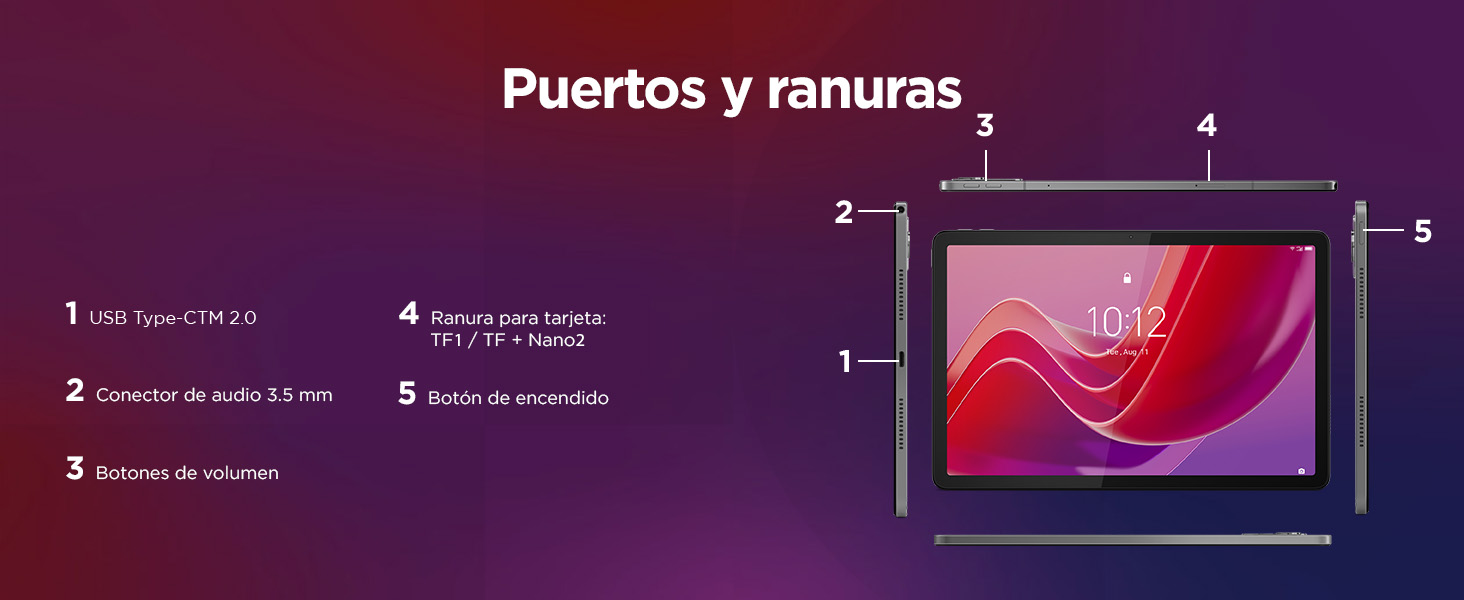 Lenovo Tablet Tab M11 Imagen Puertos y ranuras