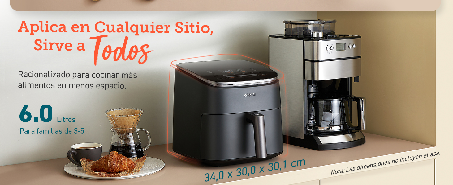 Aplica en Cualquier Sitio, Sirve a Todos. Racionalizado para cocinar, 6,0 Litros